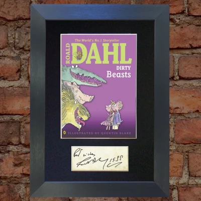 Roald Dahl Pre-Printed autograph (Dirty Beasts)