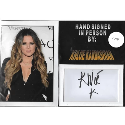 Khloe Kardashain autograph AFTAL